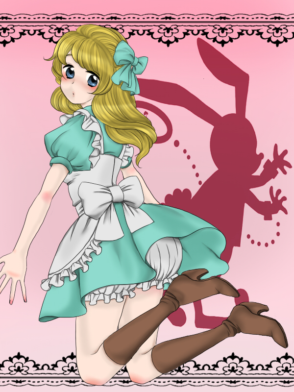 alice and white rabbit (alice's adventures in wonderland) drawn by nobody-knows