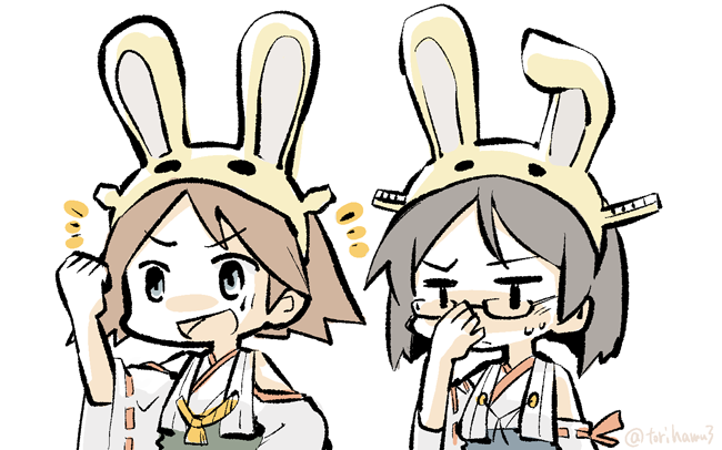 hiei and kirishima (kantai collection) drawn by konno_akikaze