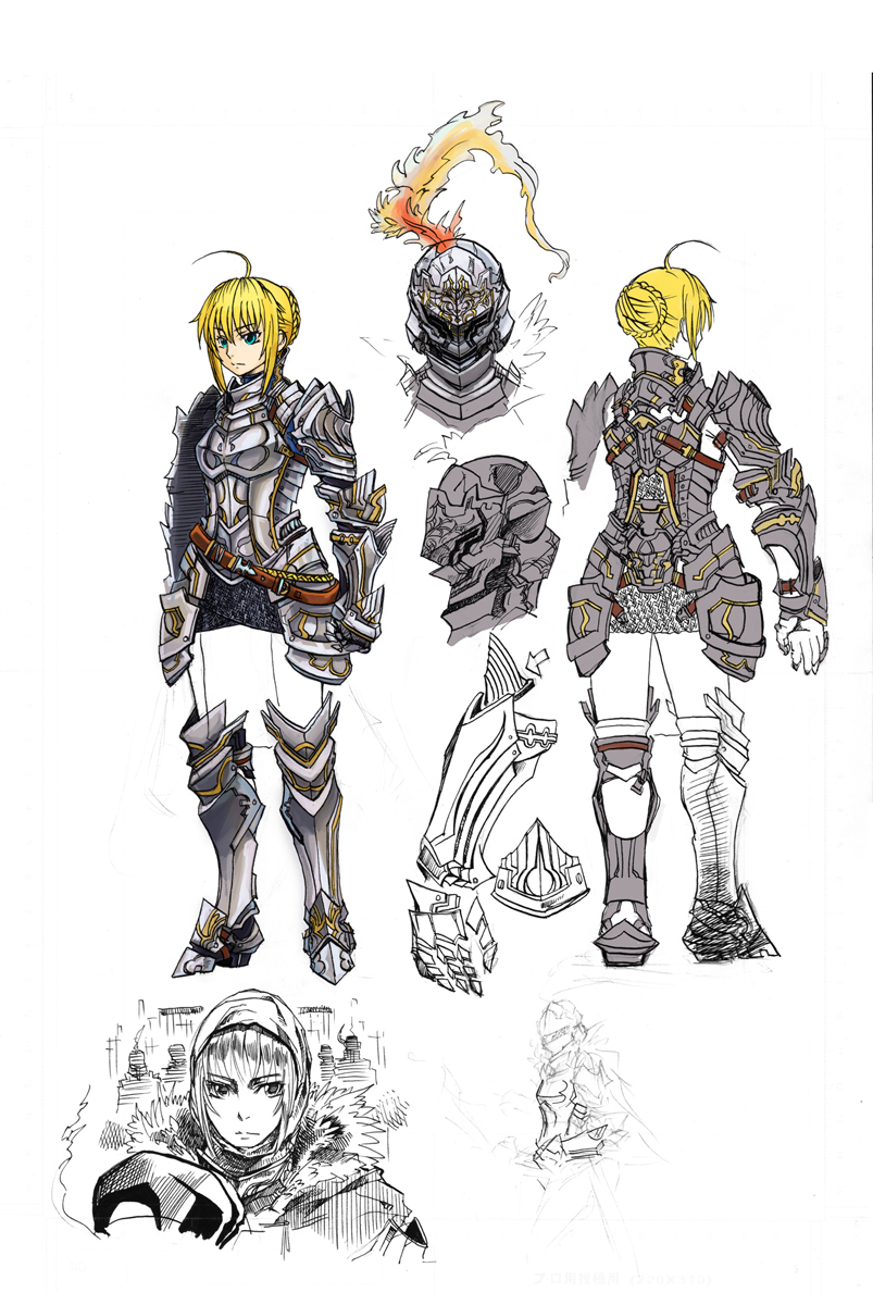 artoria pendragon and saber (fate and 1 more) drawn by todee
