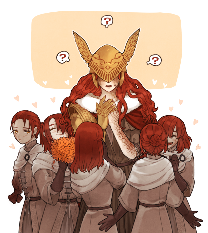 malenia blade of miquella, millicent, maureen second sister, polyanna youngest sister, amy third sister, and 1 more (elden ring) drawn by donar0217