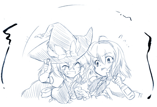 kirisame marisa and alice margatroid (touhou) drawn by kiku_hitomoji