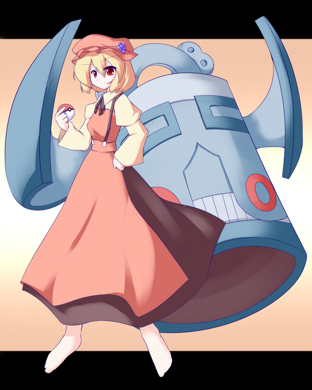 aki minoriko and bronzong (touhou and 1 more) drawn by miyo_(miyomiyo01)