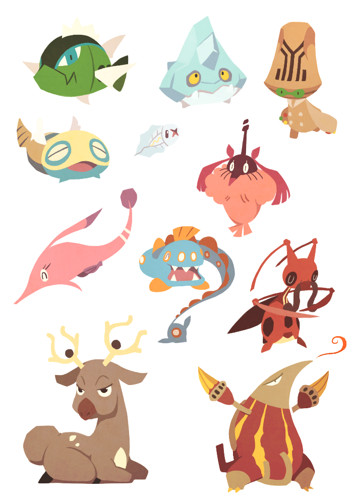 dunsparce, gorebyss, kricketune, stantler, huntail, and 6 more (pokemon)