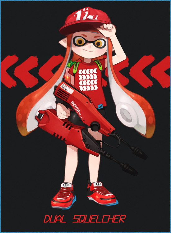 inkling player character and inkling girl (splatoon and 1 more) drawn by pupumomo