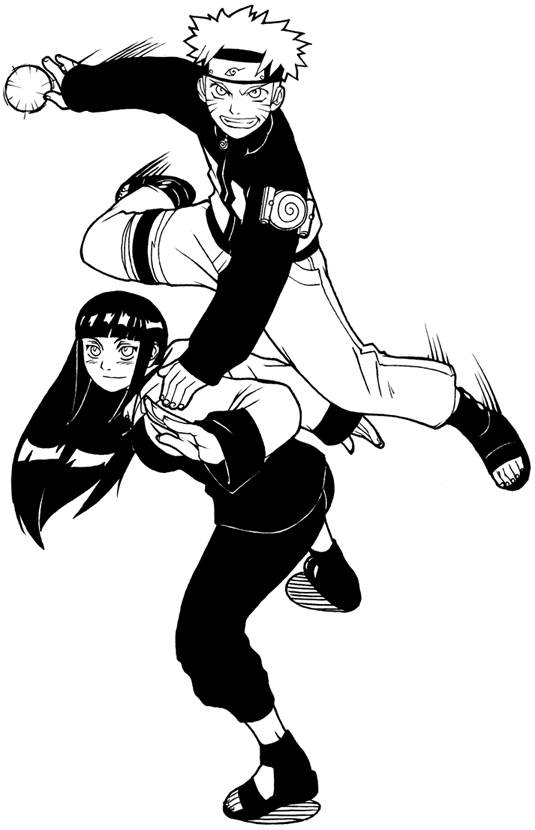 uzumaki naruto and hyuuga hinata (naruto and 1 more) drawn by randymonki