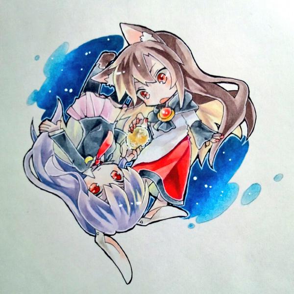 reisen udongein inaba and imaizumi kagerou (touhou) drawn by ponpoko
