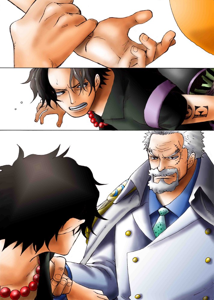 portgas d. ace and monkey d. garp (one piece) drawn by kara_(acluf-0156)
