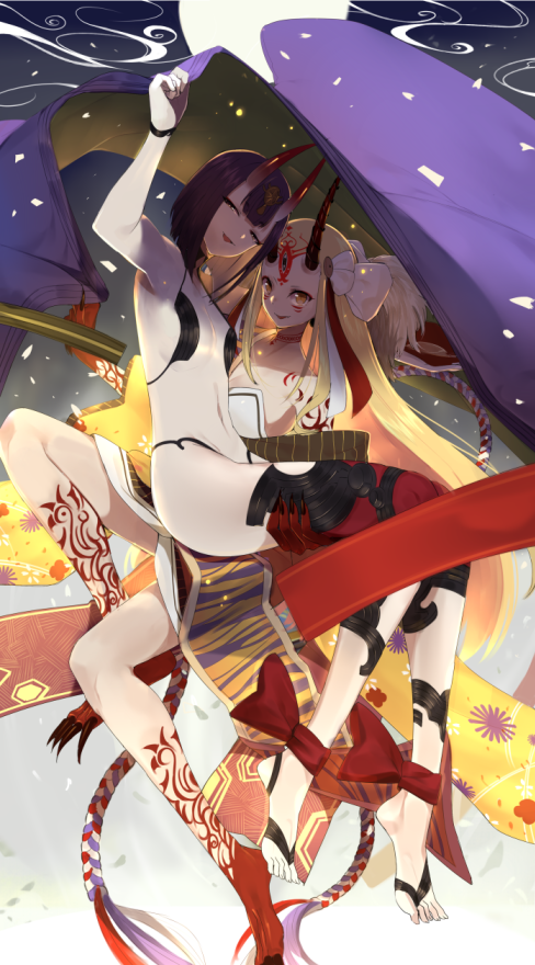 shuten douji and ibaraki douji (fate and 1 more) drawn by touzai_(poppin_phl95)