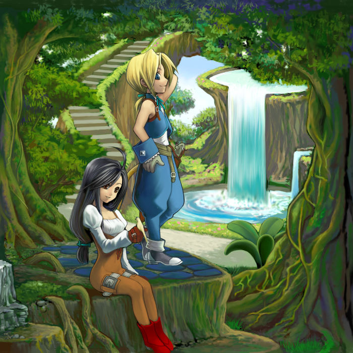 zidane tribal and garnet til alexandros xvii (final fantasy and 1 more) drawn by chimachi