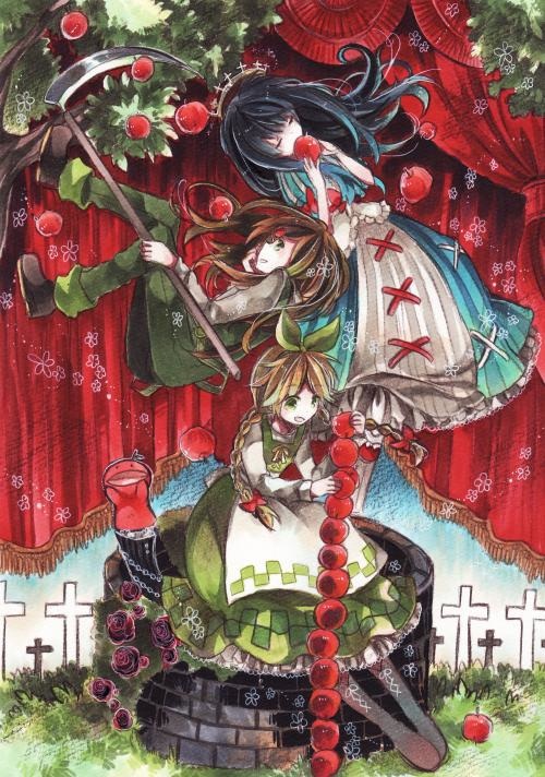schneewittchen, idoko, and yield (sound horizon and 2 more) drawn by cyawa
