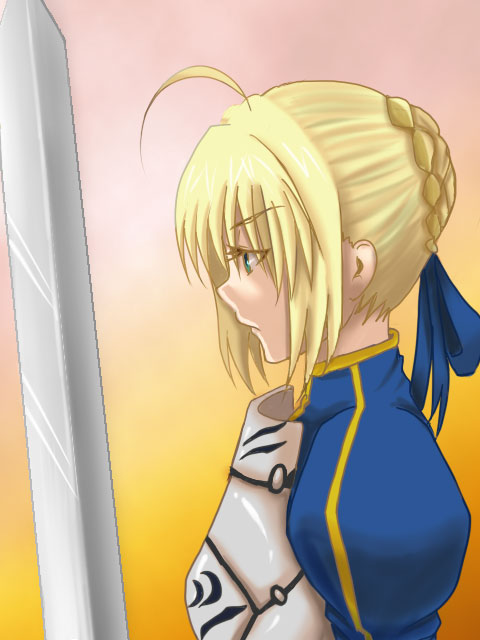 artoria pendragon and saber (fate and 1 more) drawn by kanpe