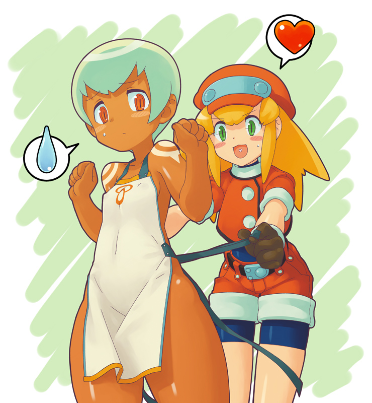 roll caskett and sera (mega man and 2 more) drawn by utadokei