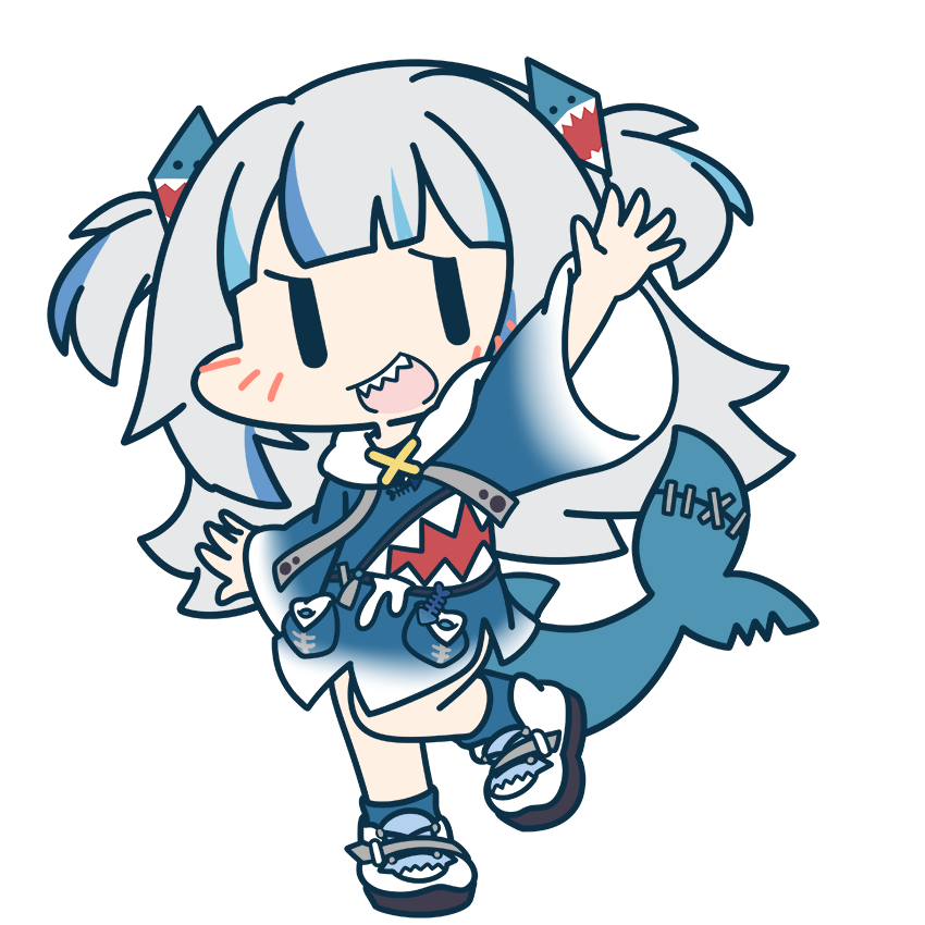 gawr gura (hololive and 1 more) drawn by aka_shiba