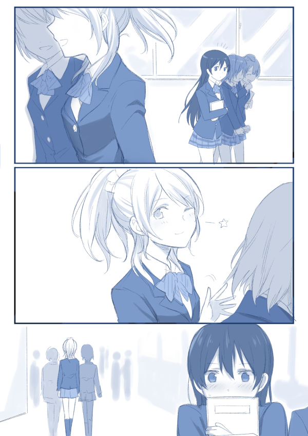 sonoda umi, ayase eli, minami kotori, and kosaka honoka (love live! and 1 more) drawn by kamekoya_sato