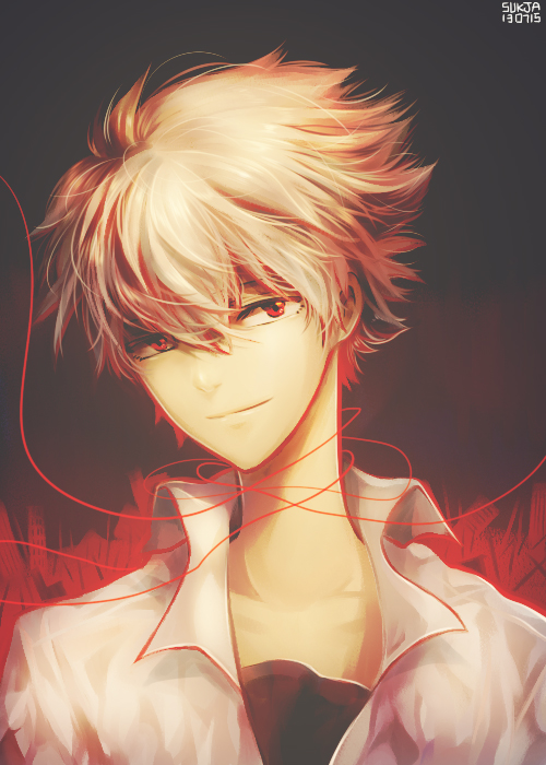 nagisa kaworu (neon genesis evangelion) drawn by sukja