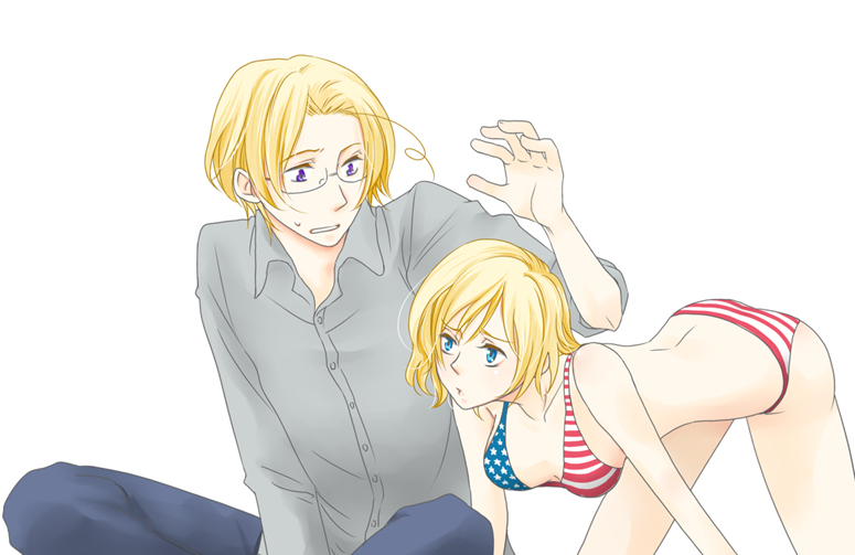 canada and america (axis powers hetalia) drawn by nichi_o