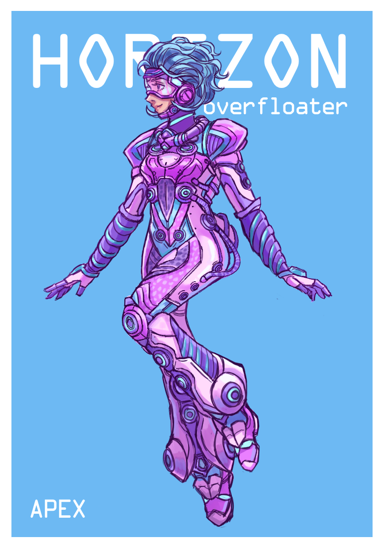 horizon and overfloater horizon (apex legends) drawn by mikepo