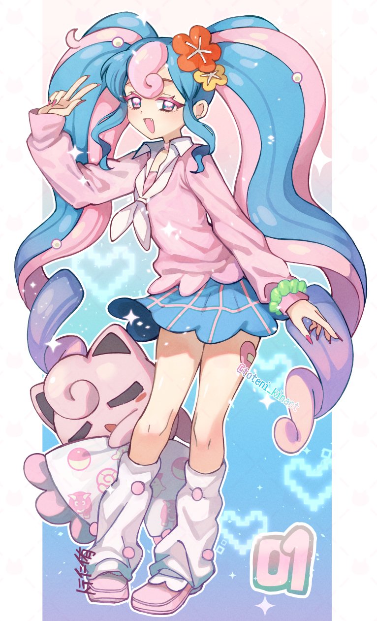 hatsune miku, jigglypuff, and fairy miku (pokemon and 2 more) drawn by minamidena