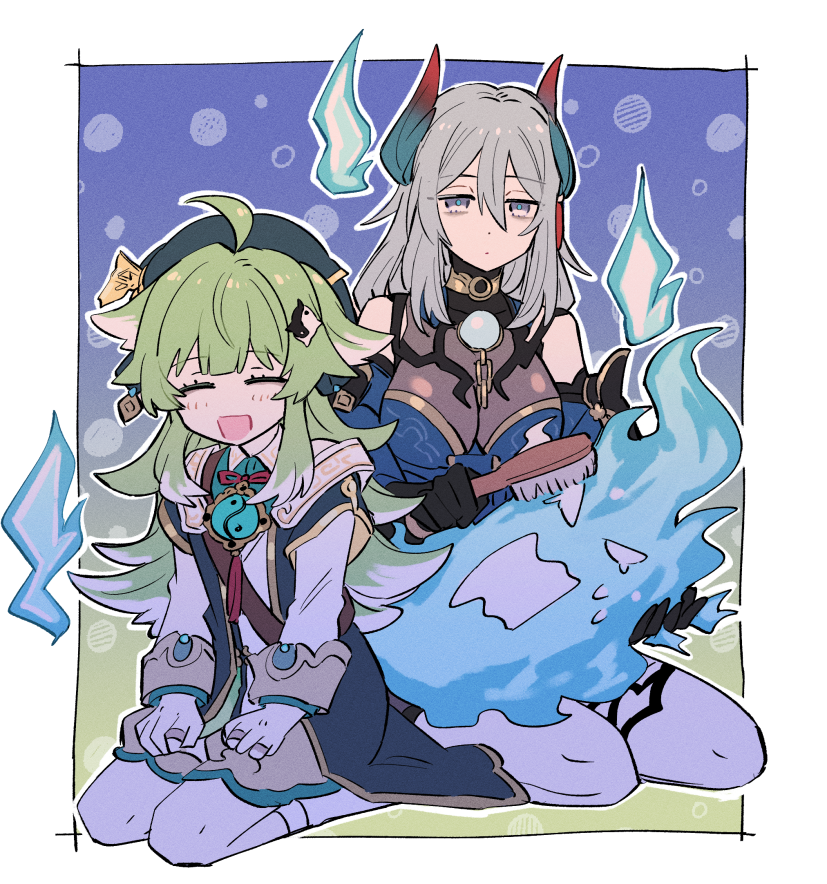 huohuo, tail, and hanya (honkai and 1 more) drawn by sudachips