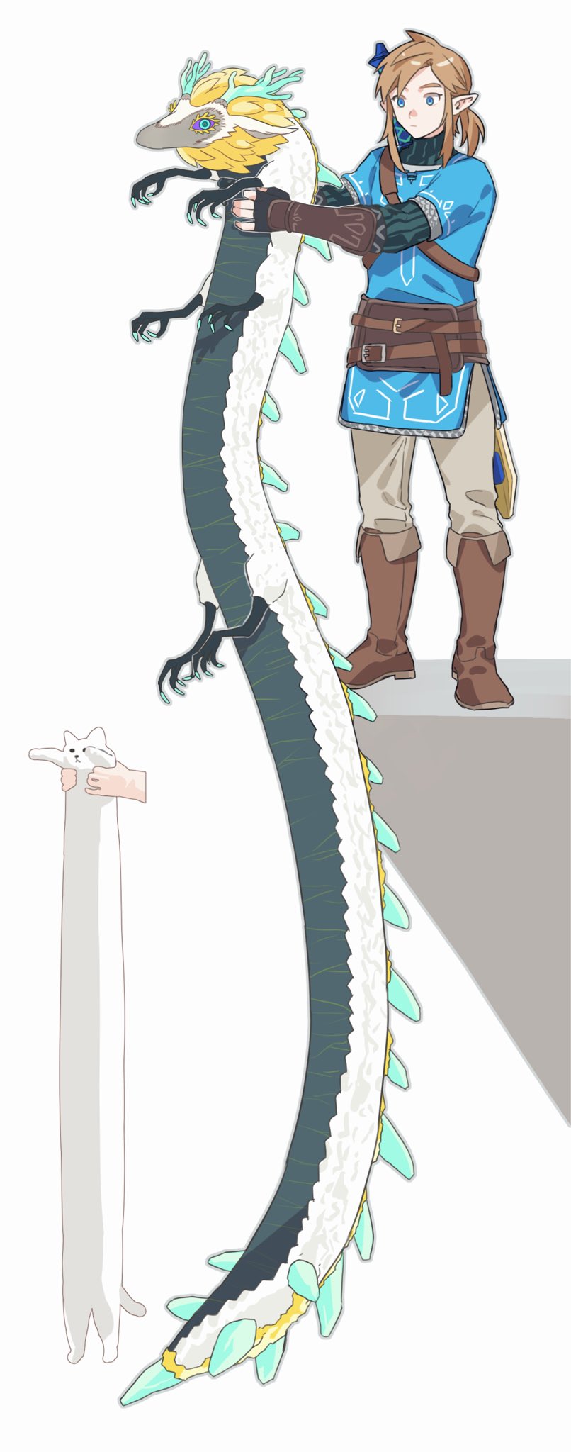 link and light dragon (the legend of zelda and 2 more) drawn by oshinomiya