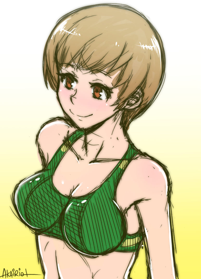 satonaka chie (persona and 1 more) drawn by akairiot