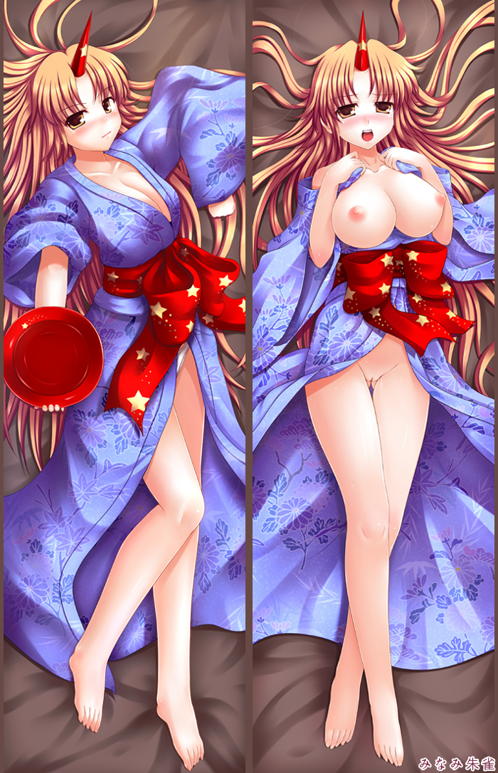 hoshiguma yuugi (touhou) drawn by dakemakura-koubou and minami_(dakemakura)