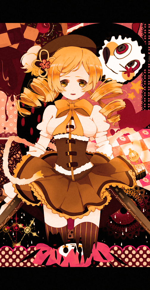 tomoe mami and charlotte (mahou shoujo madoka magica) drawn by hoshina