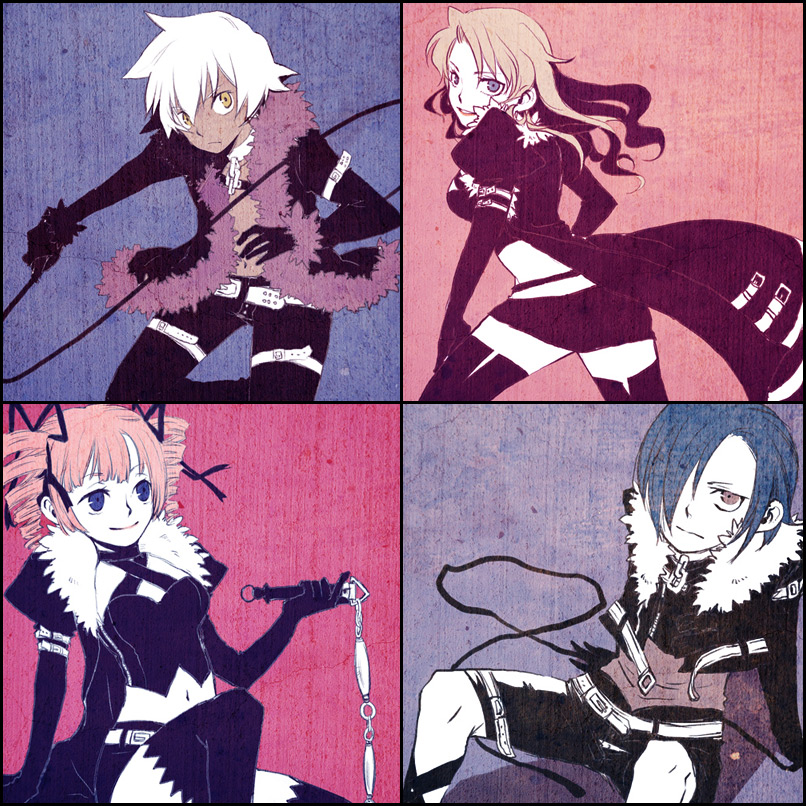 dark hunter, dark hunter 4, dark hunter 3, dark hunter 2, and dark hunter 1 (sekaiju no meikyuu and 1 more) drawn by yoki_(yotosekka)