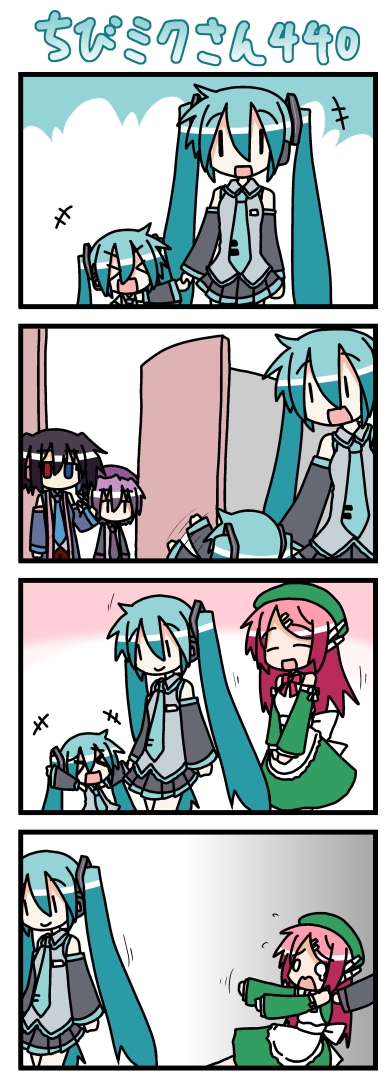 hatsune miku, utane uta, chibi miku, momone momo, and yokune ruko (vocaloid and 1 more) drawn by minami_(colorful_palette)