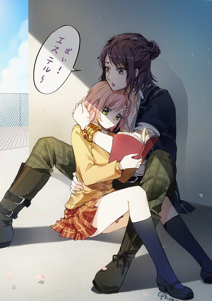yuri lowell and estellise sidos heurassein (tales of and 1 more) drawn by cat_princess