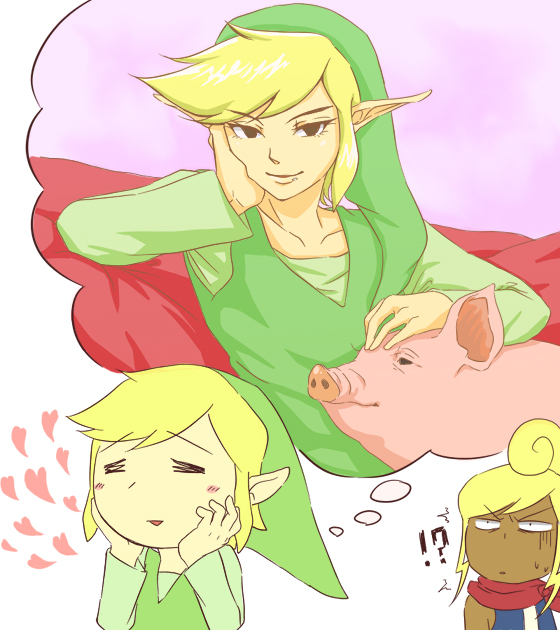 link, toon link, and tetra (the legend of zelda and 1 more) drawn by saiba_(henrietta)