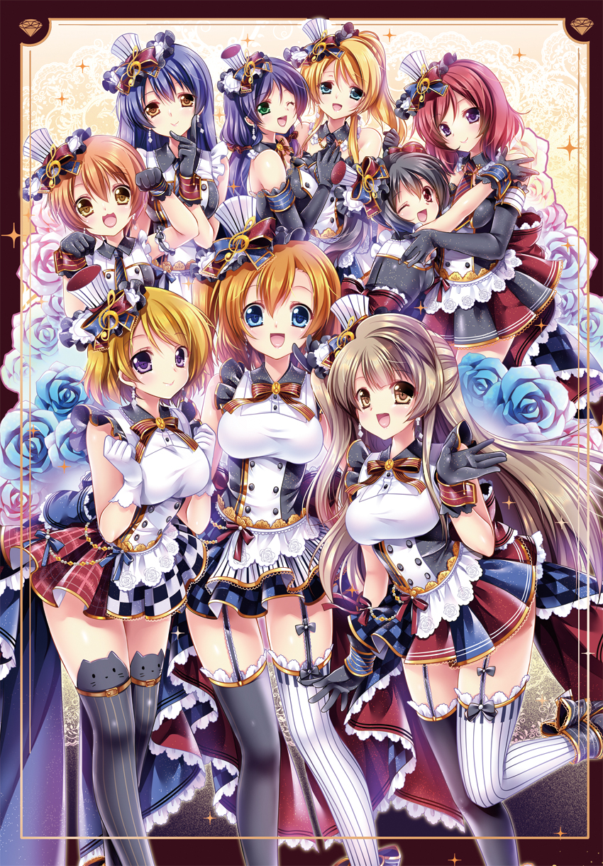 nishikino maki, tojo nozomi, sonoda umi, yazawa nico, ayase eli, and 4 more (love live! and 2 more) drawn by sakurano_ru