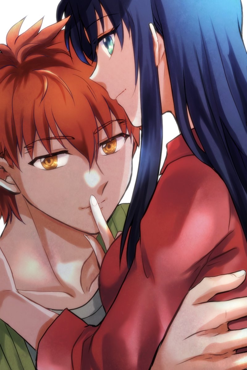 tohsaka rin and emiya shirou (fate and 1 more) drawn by takiji_(micco)