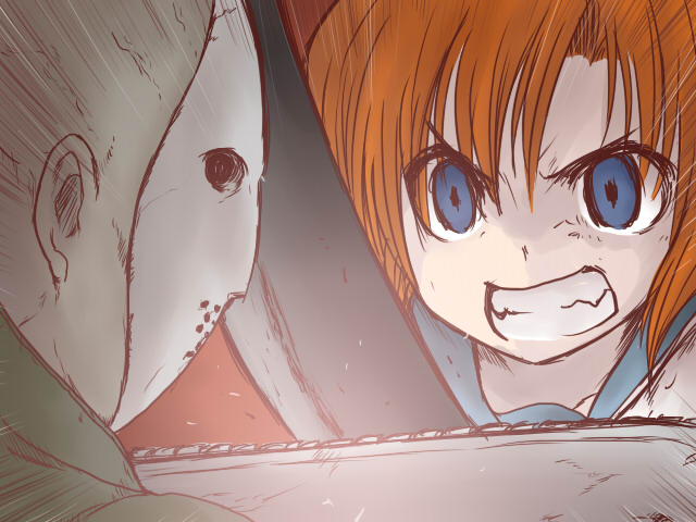ryuuguu rena and jason voorhees (higurashi no naku koro ni and 1 more) drawn by toto_(hitori_othello)