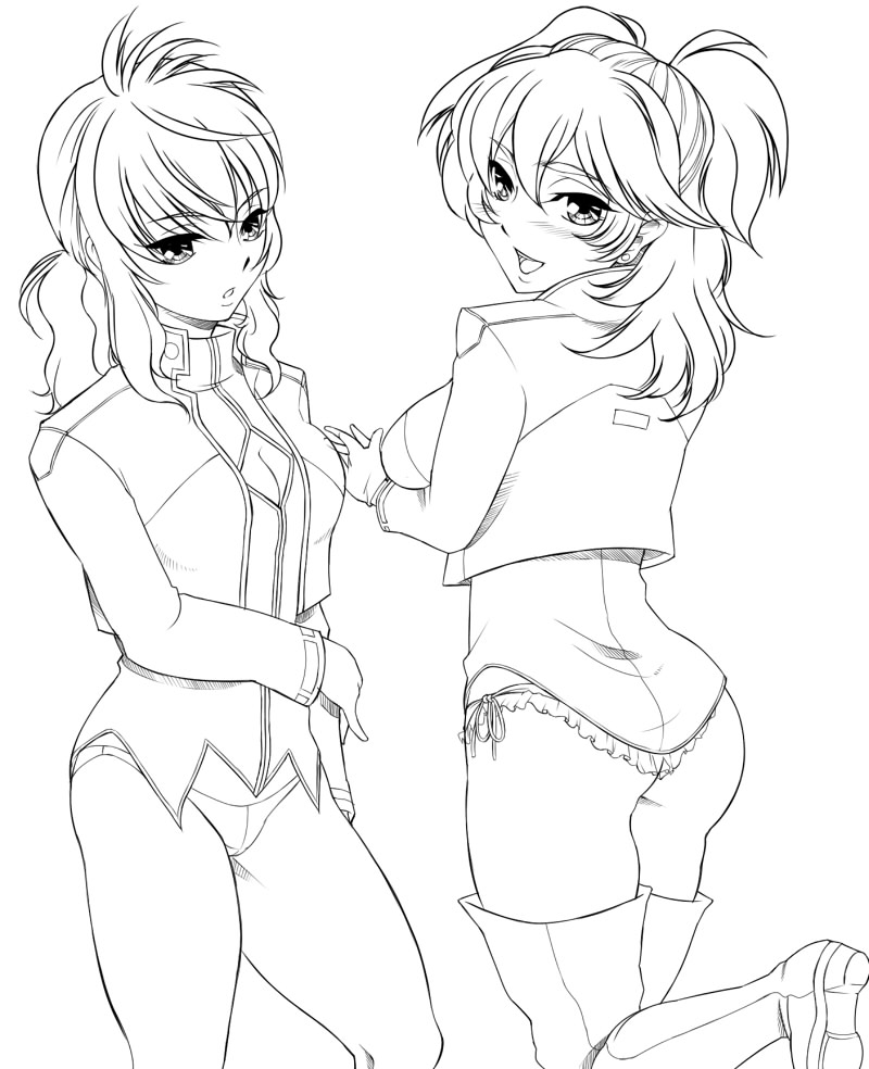 feldt grace and nena trinity (gundam and 1 more) drawn by lobster_(pixiv172000)