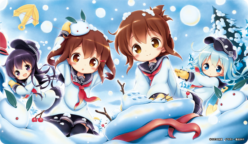 hibiki, inazuma, ikazuchi, and akatsuki (kantai collection) drawn by aikei_ake