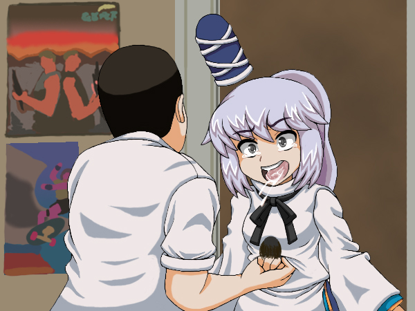 mononobe no futo and james rolfe (touhou and 1 more) drawn by naguchanchin