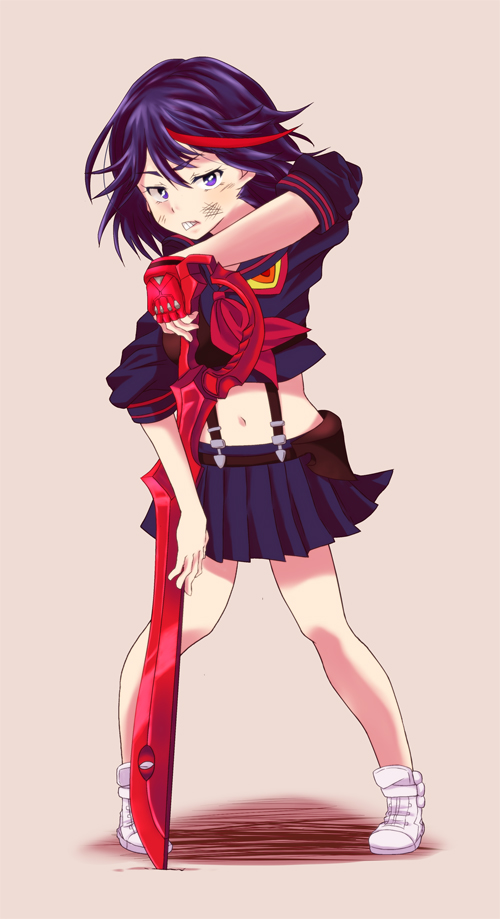 matoi ryuuko and senketsu (kill la kill) drawn by harikiri
