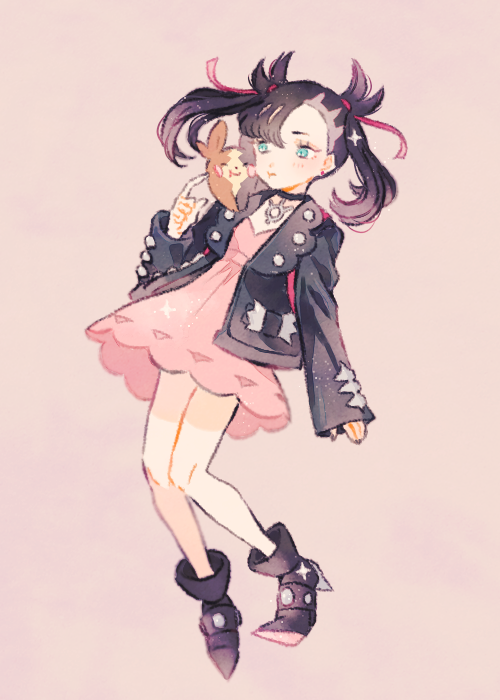 marnie and morpeko (pokemon and 1 more) drawn by ryokuno_green