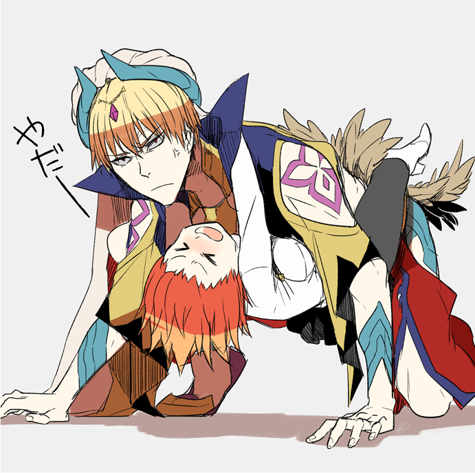 fujimaru ritsuka and gilgamesh (fate and 1 more) drawn by rkp