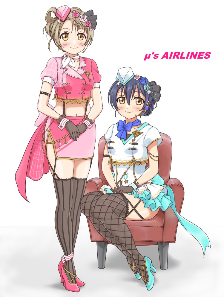 sonoda umi and minami kotori (love live! and 2 more) drawn by tetopetesone
