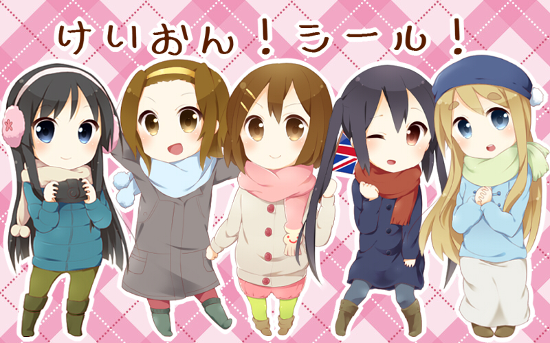 akiyama mio, nakano azusa, hirasawa yui, tainaka ritsu, and kotobuki tsumugi (k-on! and 1 more) drawn by hazuki_(sutasuta)