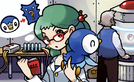 piplup, professor rowan, and roseanne (pokemon and 2 more) drawn by eo_kanako