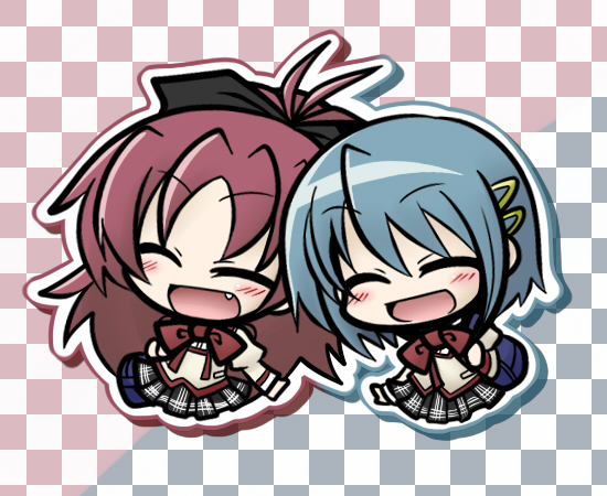 miki sayaka and sakura kyoko (mahou shoujo madoka magica) drawn by yanagi_(nurikoboshi)