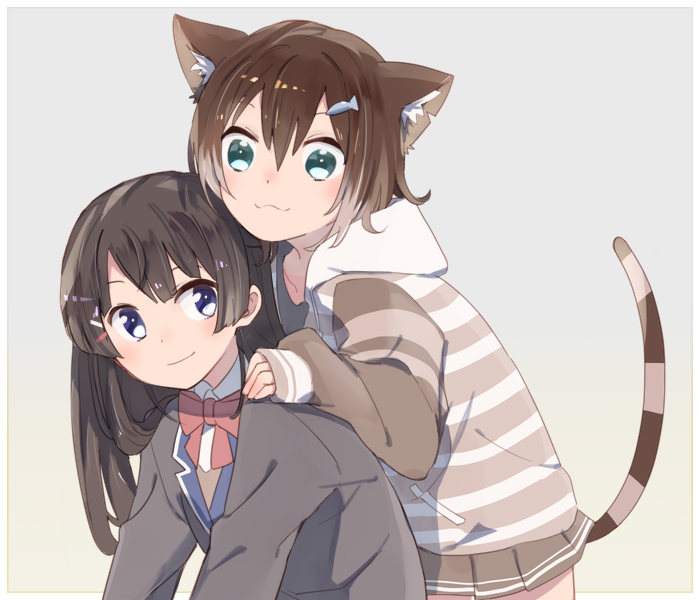 tsukino mito and fumino tamaki (nijisanji) drawn by sou_(tuhut)