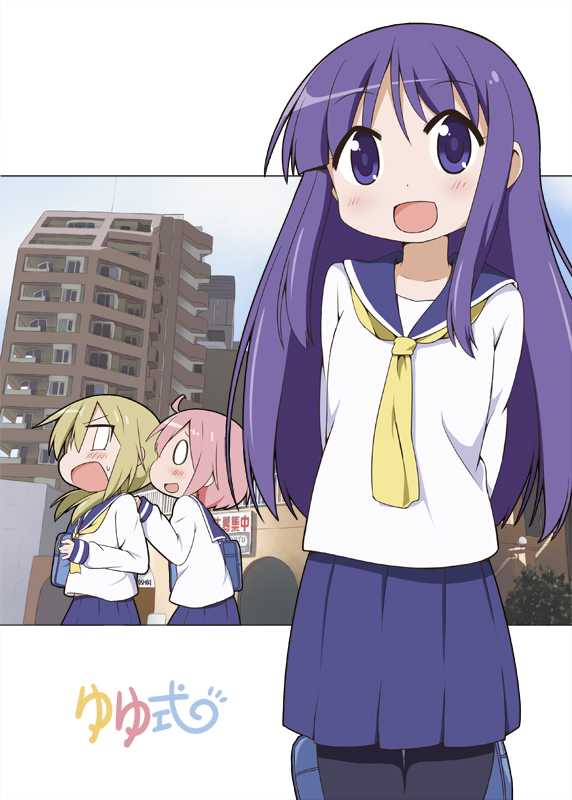 ichii yui, hinata yukari, and nonohara yuzuko (yuyushiki) drawn by miyako_hito