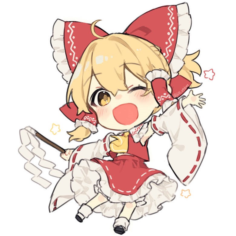 hakurei reimu and kirisame marisa (touhou) drawn by jill_07km