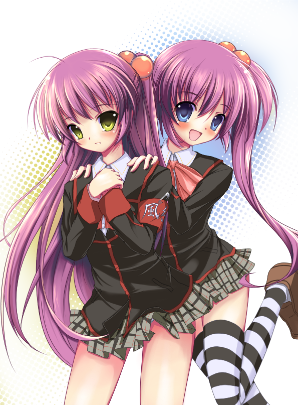 saigusa haruka and futaki kanata (little busters!) drawn by mycstea