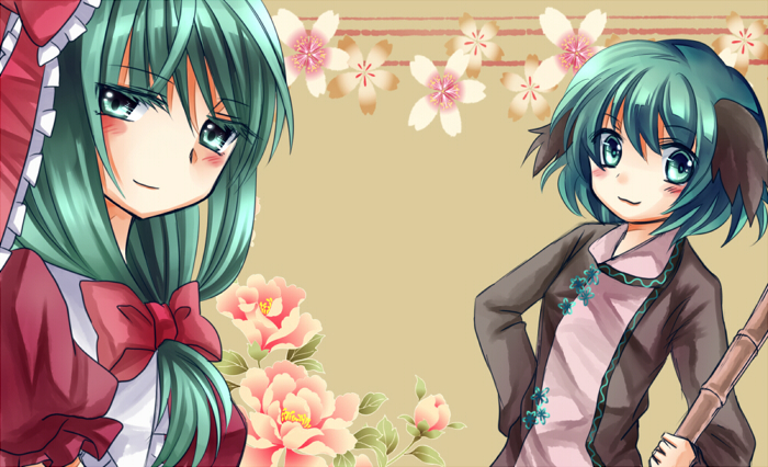 kagiyama hina and kasodani kyouko (touhou) drawn by miyakure