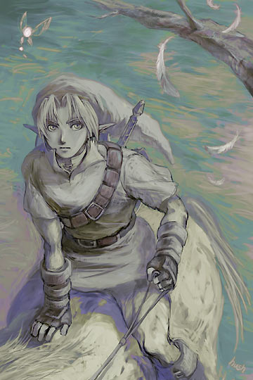link, navi, and epona (the legend of zelda and 1 more) drawn by sawako_m